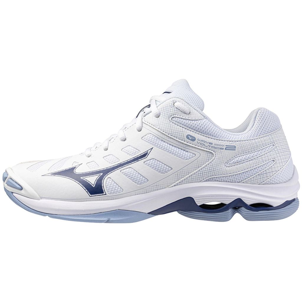 Mizuno Wave Voltage 2 - white/bellwether blue/bel air blue, Größe:13