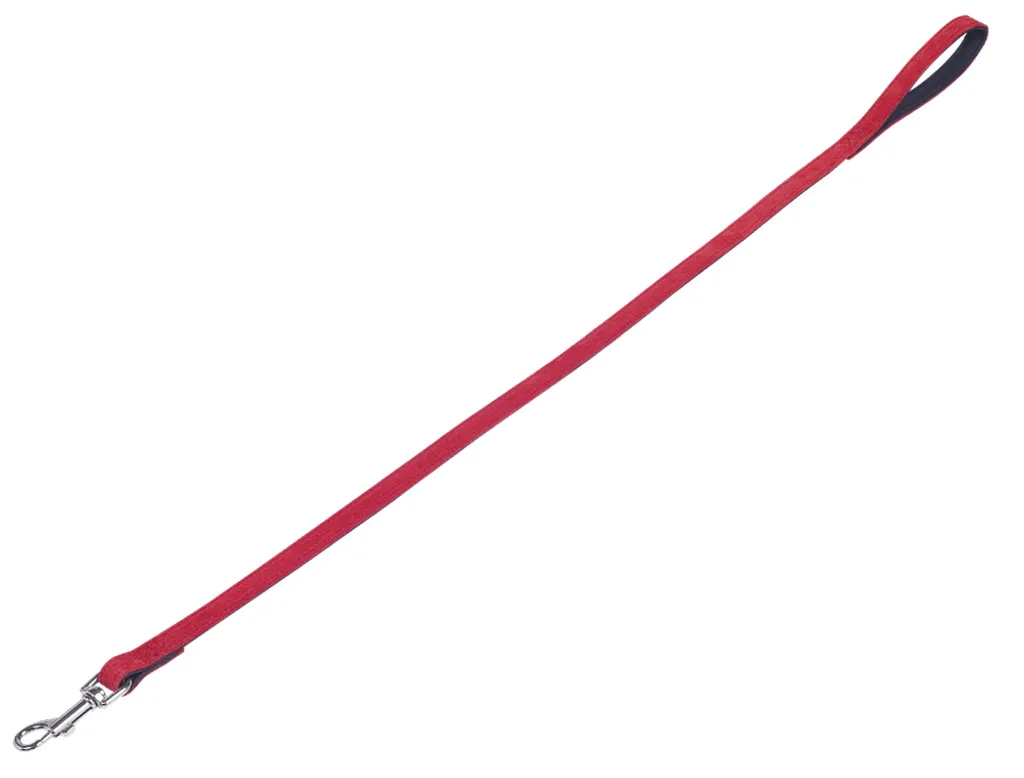 Laisse Confortable Anti-Irritation Nobby Velours Rouge pour Chien 1m