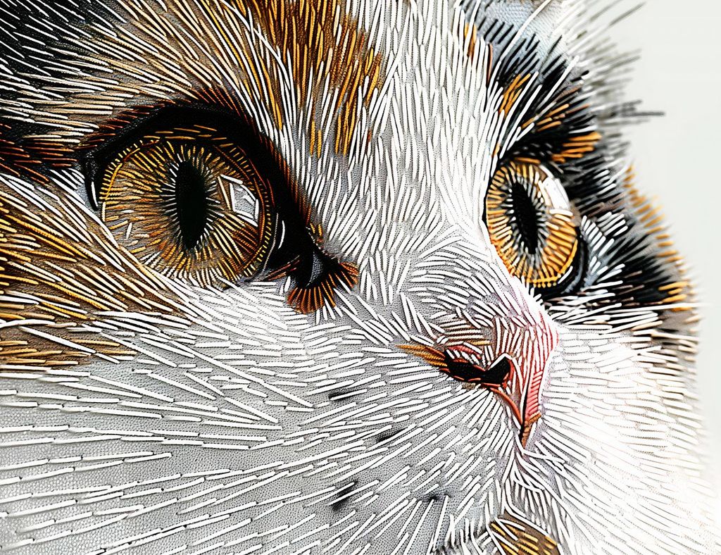 Plakat 65x50cm Gestickte Katze