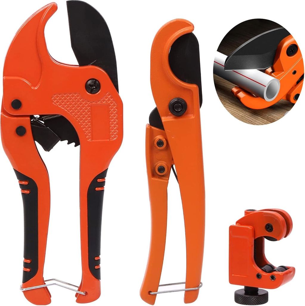 Rohrschneider-Set für PVC & PEX 3-tlg. Ratsche & Mini-Schneider Präzise