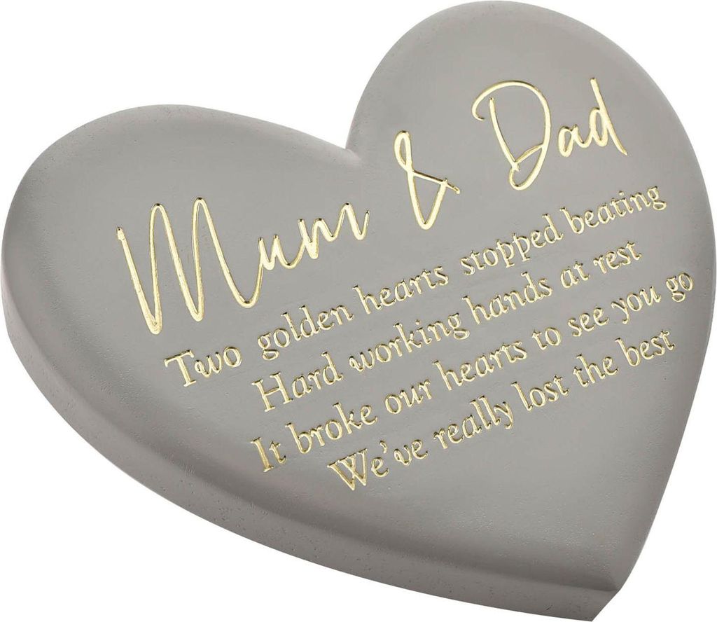 Thoughts of You Memorial Graveside Heart Plaque - Mum & Dad WD1985 (One Size) (Grey)