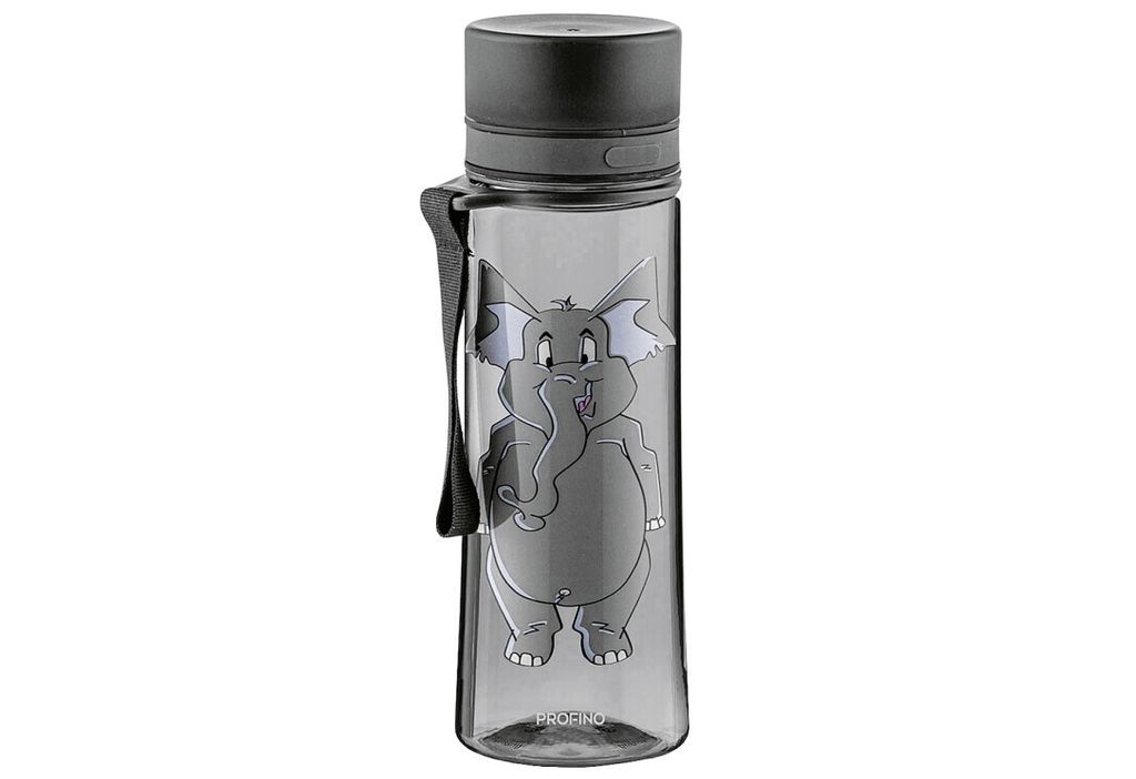 Profino Trinkflasche Infuze 350 ml grau mit Elefant Print