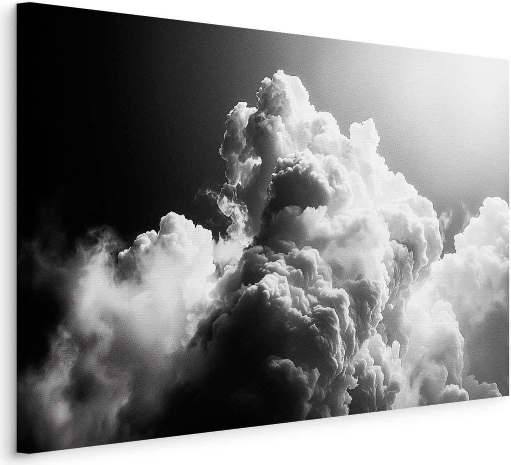 Italienischer Leinwand Leinwandbild - Clouds Like from Dreams: Let the Sun Illuminate Your Day – A Visual Feast 120x80 cm Muster b-H-10043-b-a