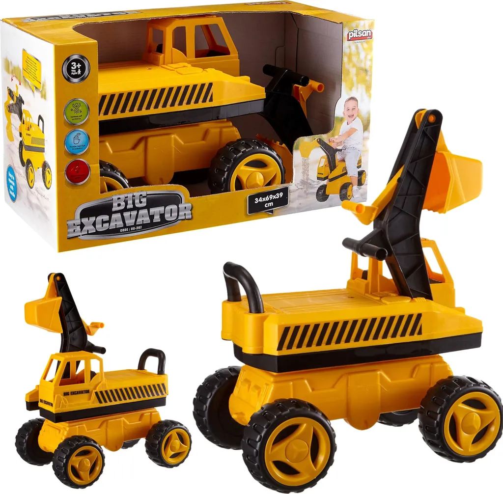 Voiture à bascule et pelleteuse robuste pour occuper votre enfant dehors