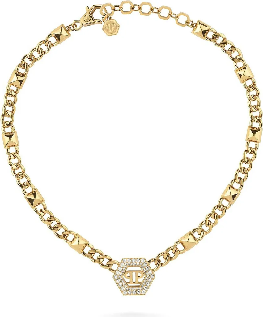 Collier Femme Doré Philipp Plein Legacy Accessoire de Soirée Chic Or