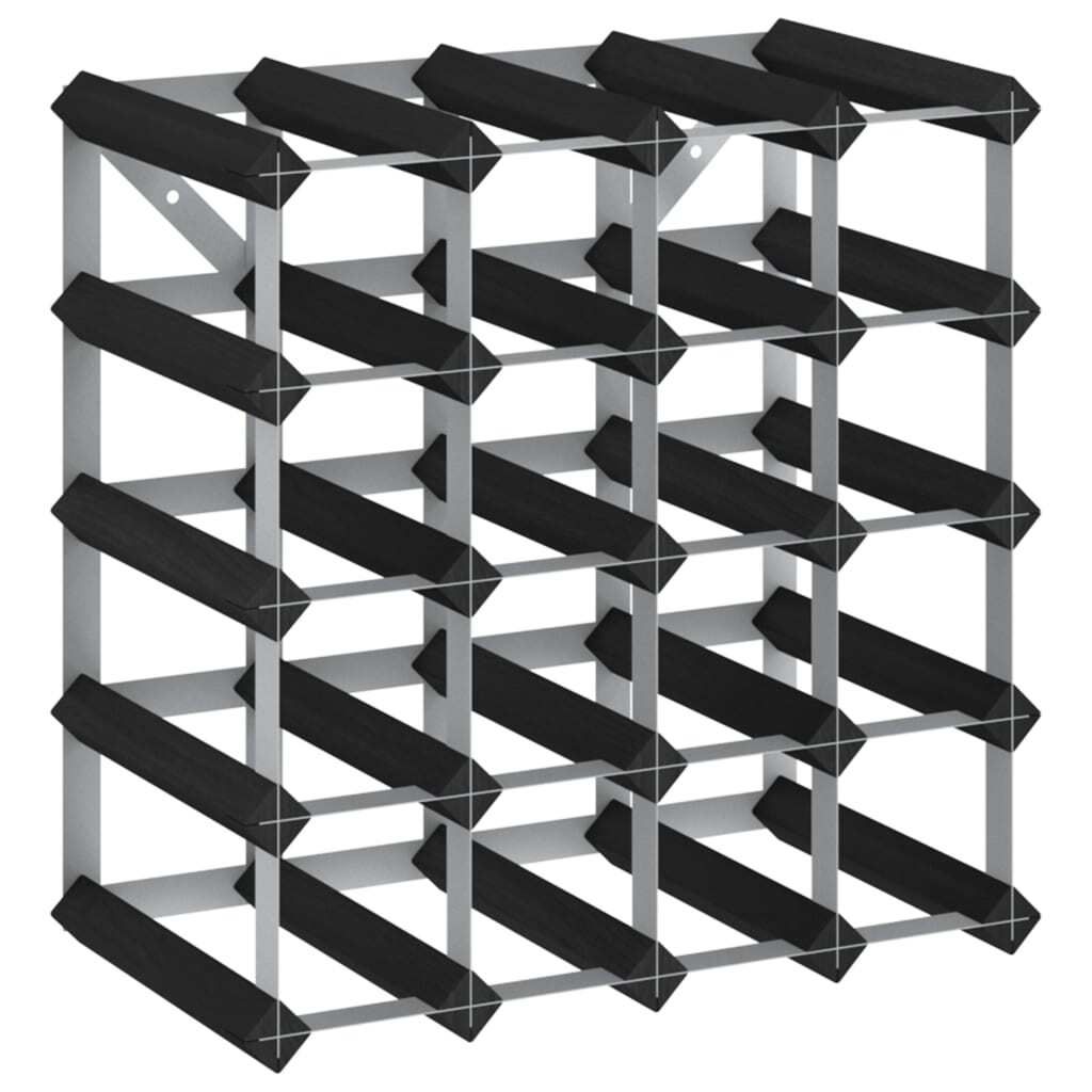 Weinregal für 20 Flaschen Schwarz Massivholz Kiefer