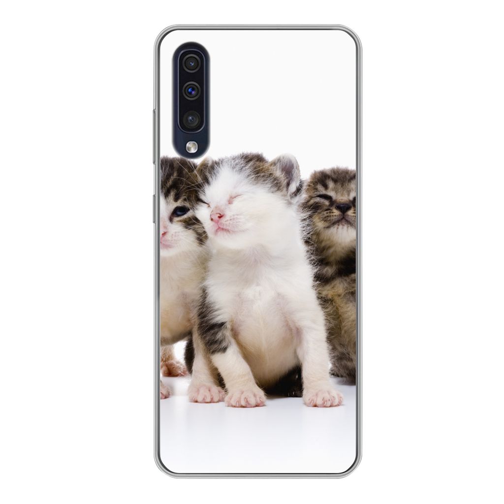 MuchoWow Handyhülle Schutzhülle Hülle für Samsung Galaxy A50 Katze - Haustiere - Fell - Porträt Silikon Softcase Handy Hülle - Mobiltelefon...