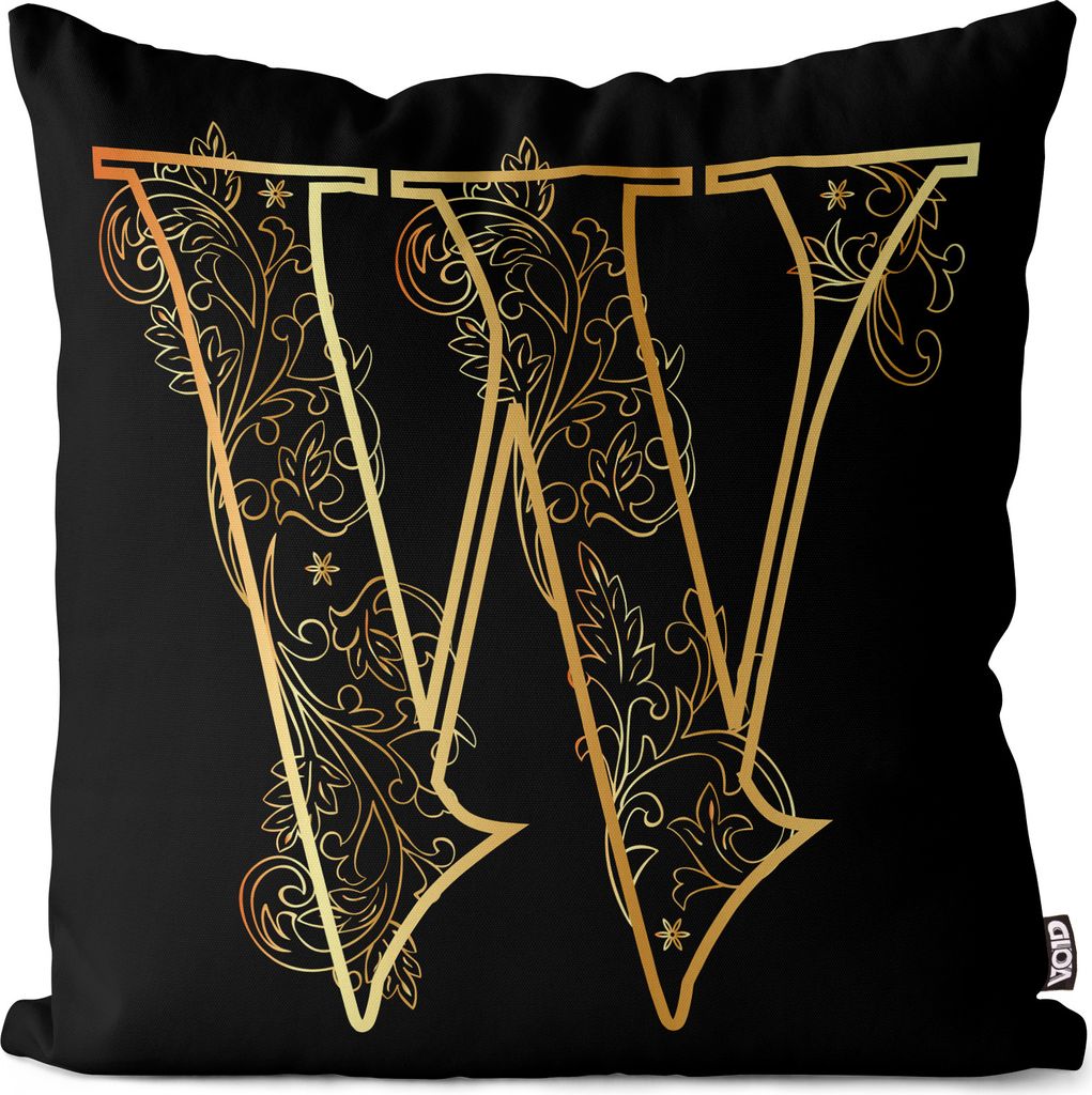 VOID W Buchstabe Floral Vintage Kissenbezug Kissenhülle Sofakissen Kissen Deko Outdoor-Kissen Dekokissen