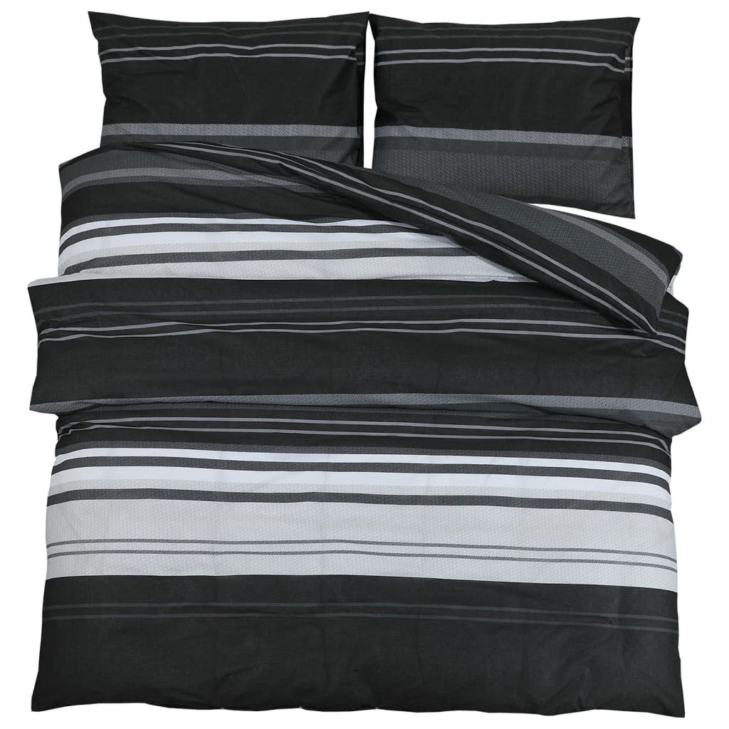 vidaXL Set di biancheria da letto bianca e nera 155x220 cm Immagine del prodotto 