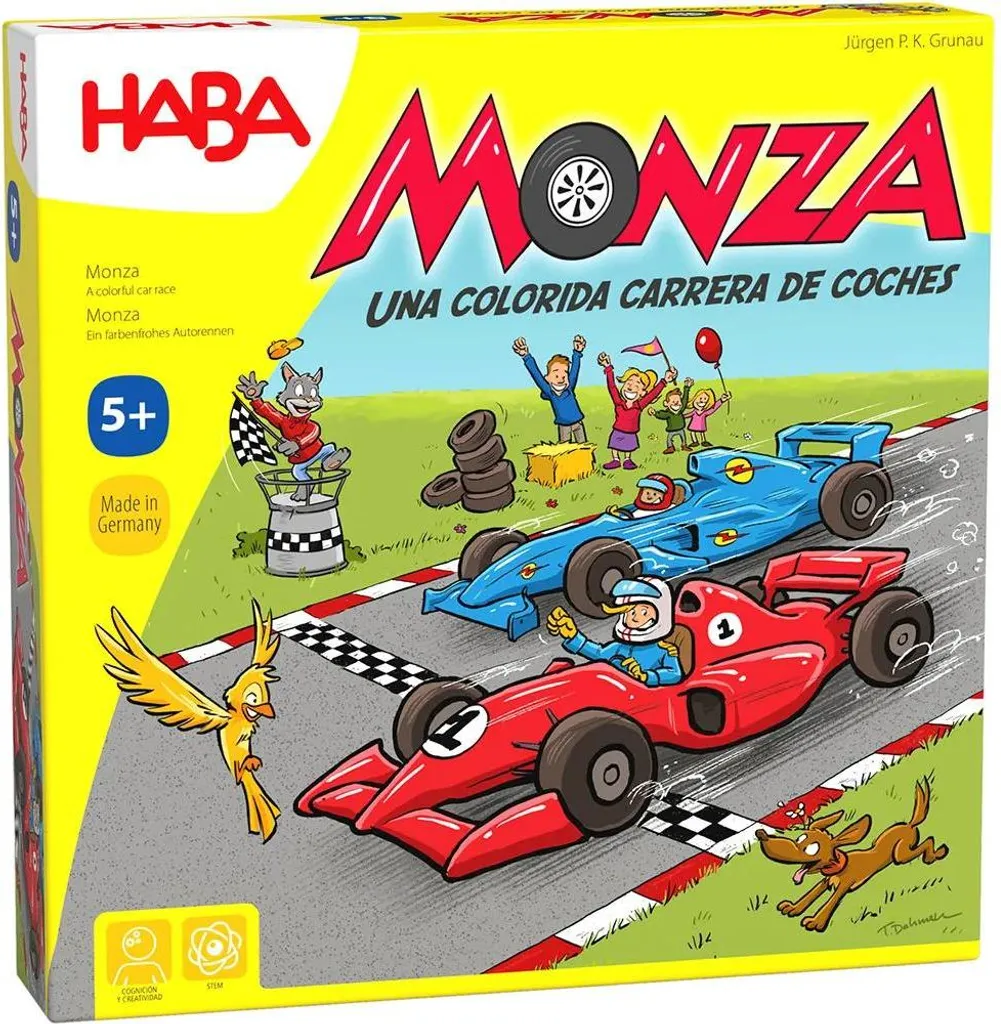 Haba Monza Jeu de société Multicolore pour Enfant : Course de Voitures