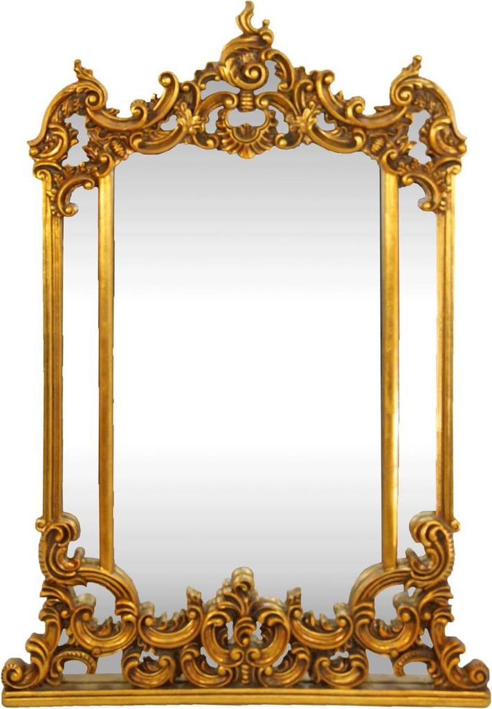 Casa Padrino Barock Wandspiegel Gold 90 x H. 125 cm - Handgefertigter Spiegel mit prunkvollen Verzierungen - Möbel im Barockstil