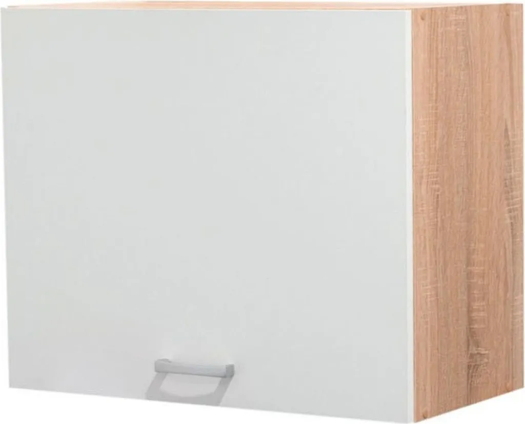 Meuble haut Ailina Chêne Sonoma et Blanc en bois - 60 x 50 x 31 cm