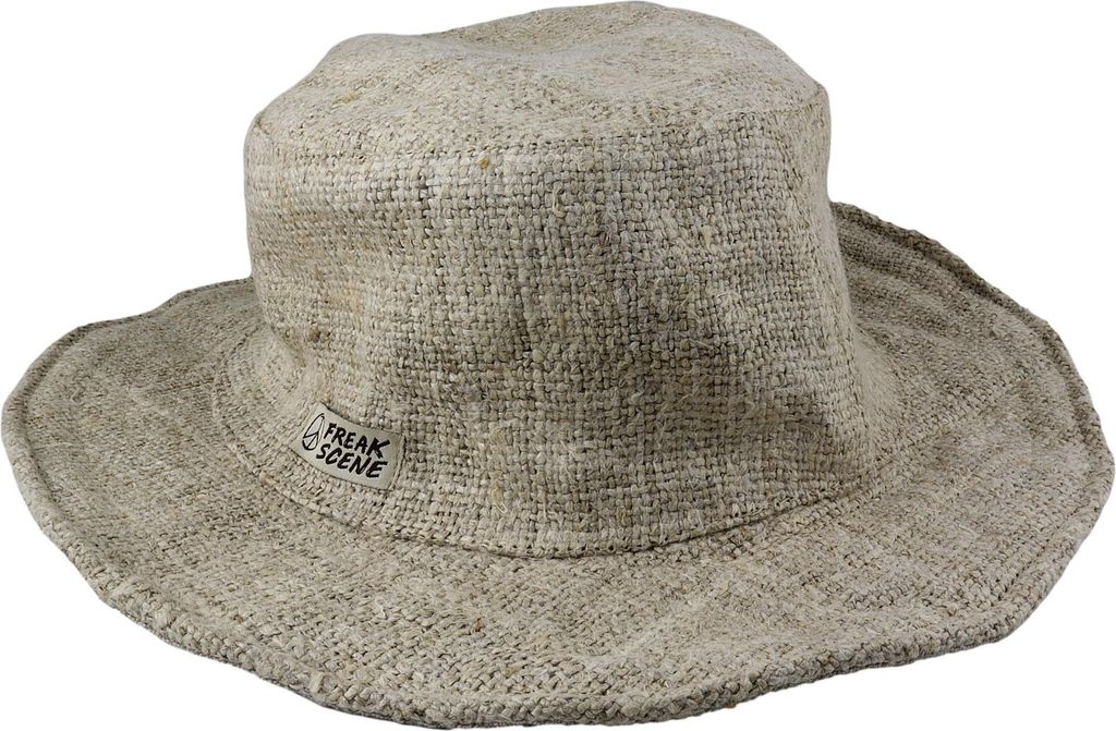 Hut aus Hanf einfarbig natur biegsam Krempe Strohhut Strandhut