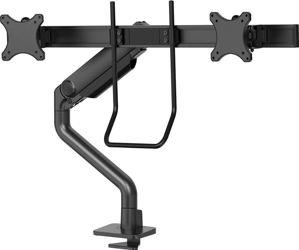 Support Bureau Double Écran pour Télétravail - Installation 17-27 Noir - 7