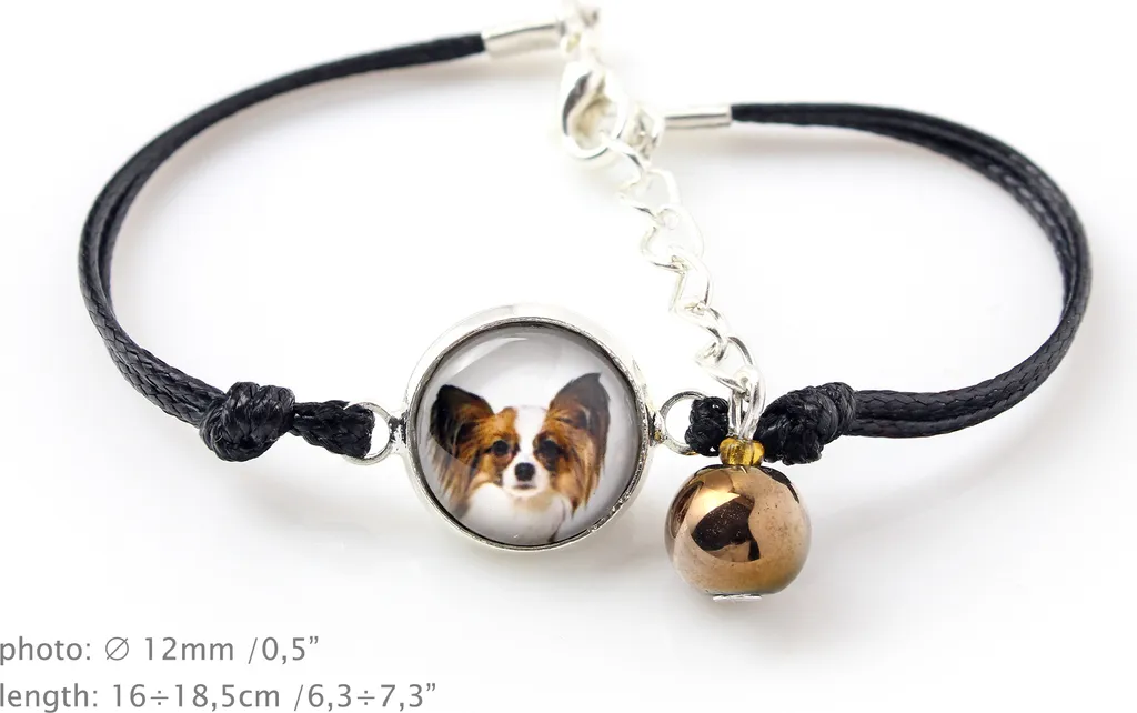 Art-Dog Set Gioielli Cane Papillon: Collana Bracciale Foto Handmade