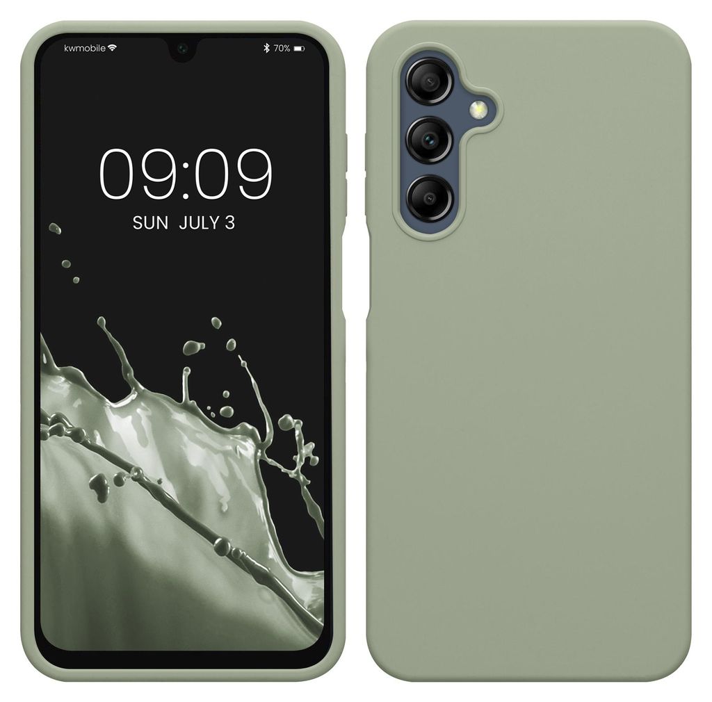 kwmobile Handyhülle für Samsung Galaxy A16 5G Hülle - Case Silikon - Kabelloses Laden - Schutzhülle Cover in Graugrün