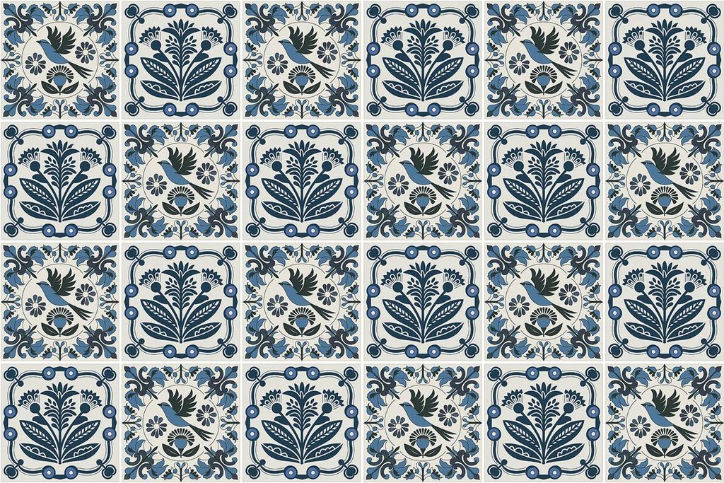 Fliesenaufkleber 20 x 20 cm – 24 Stück – Selbstklebend – Wasserfest – Pflegeleicht – Hitzebeständig – Für Küche & Bad – Naturblum...