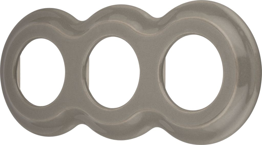 Porzellan Retro Curve Rahmen 3-fach I PR1 graubeige
