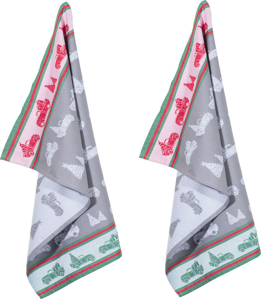 PAD Geschirrtuch JOKES grau 2-er Packung 50 x 70 cm 100% Baumwolle weihnachtlich
