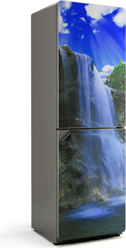 Wasserfall in der Natur – Magnetische Kühlschrank Abdeckung – Dekorfolie magnetisch Küche – Kühlschrank Magnet Deko – selbstklebende Mag...
