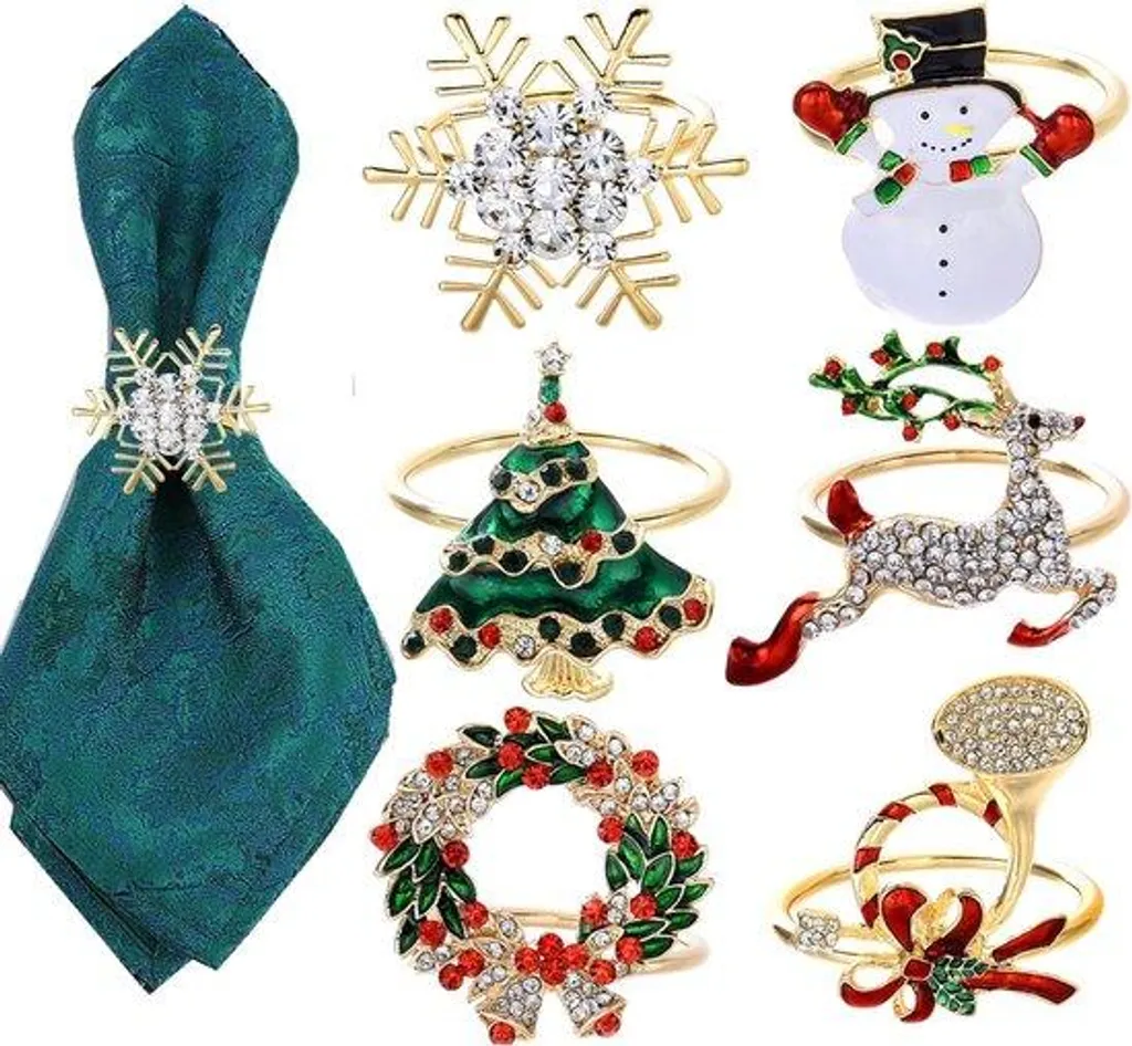 Ronds de serviette Noël en céramique pour table de fête conviviale