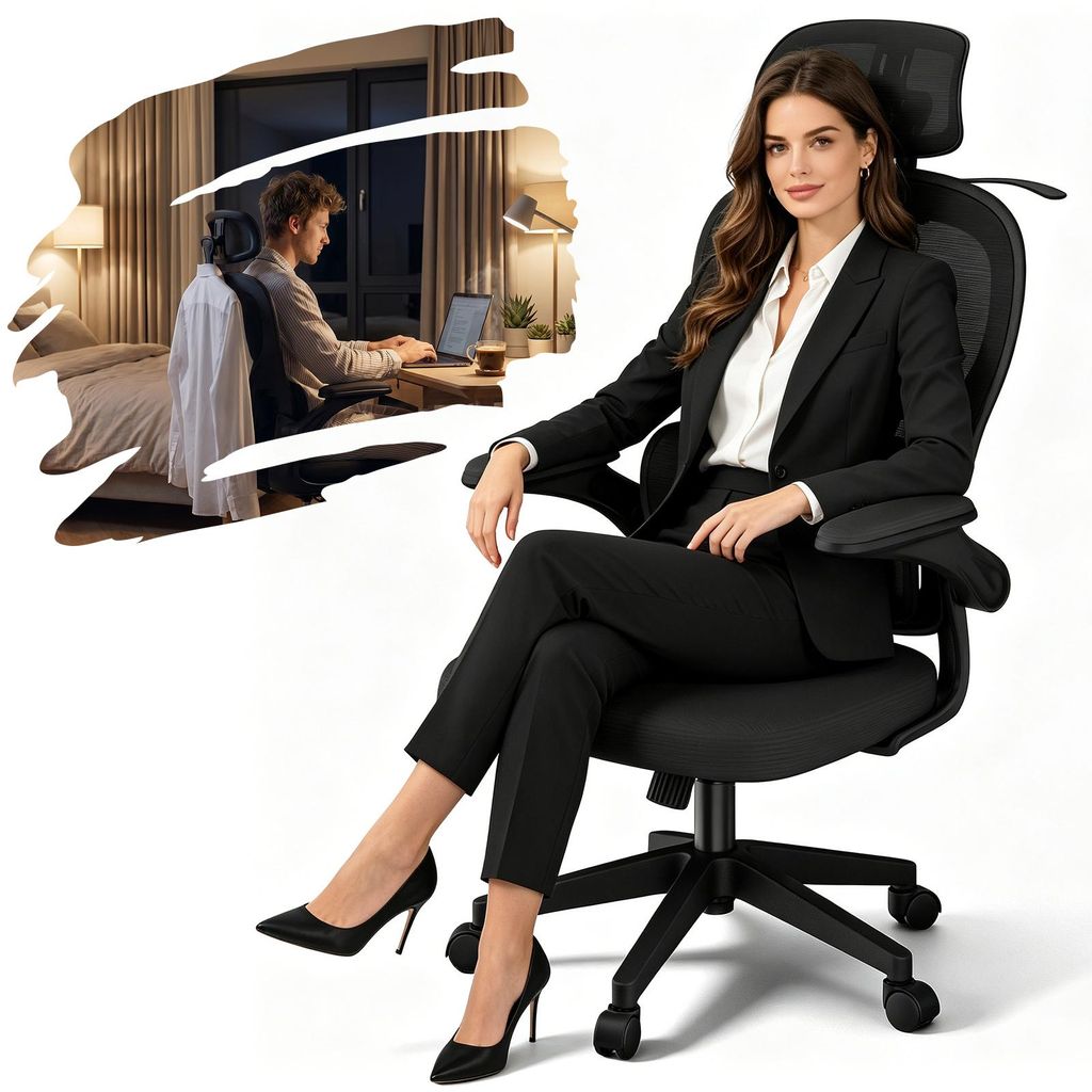 YARDIN Ergonomická kancelárska stolička, čierna, priedušná Obrázok produktu 
