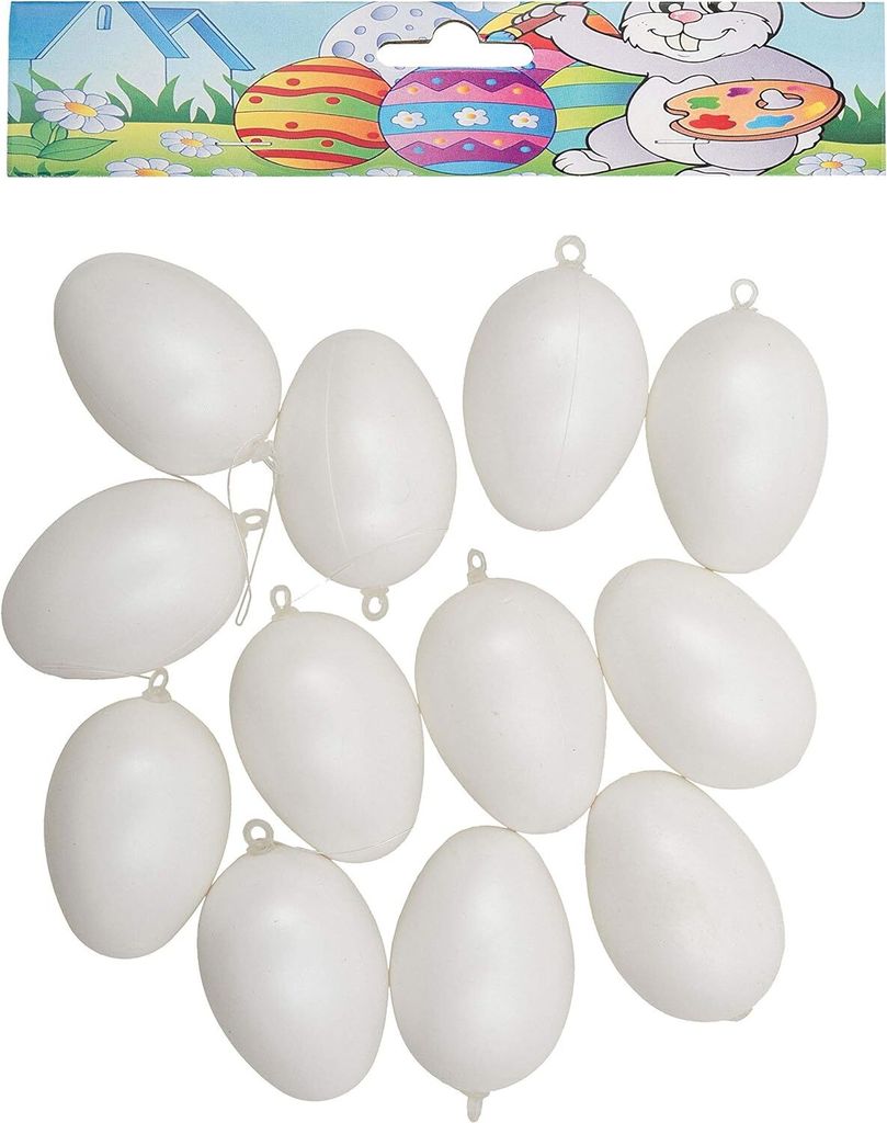 12 plastových velikonočních vajíček Vejce k obarvení 4 cm Obrázek produktu 