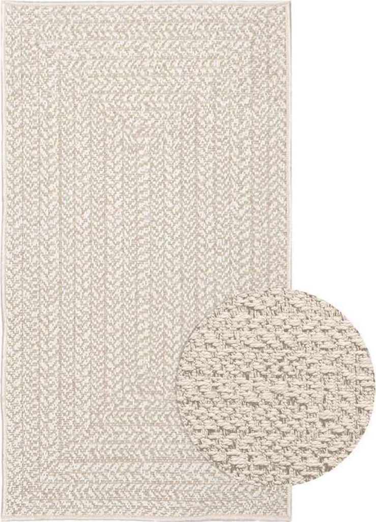 Teppich ZIZUR Creme 60x110 cm Jute-Optik Indoor und Outdoor