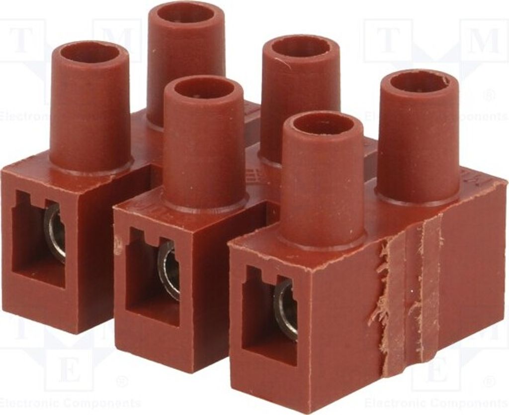 5 barres de connexion : 3 de 4 mm², 400 V. 6 bornes à vis, Image du produit 