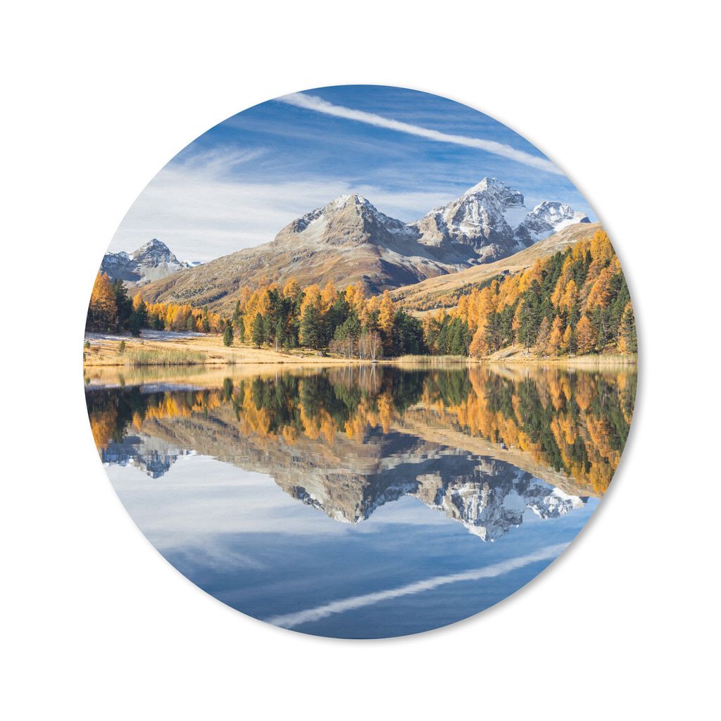 MuchoWow Mauspad Mousepad Alpen - Berge - Wald 30x30 cm - Mousepads - Maus Mat - Pad - Mausunterlage - Tischunterlage - Schreibtischmatten