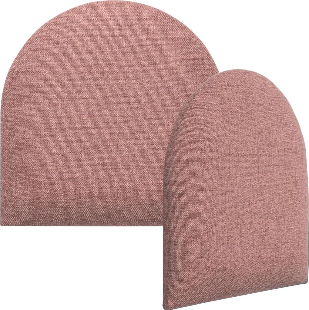 VOX SOFO Polsterpaneel Bogenform 30x30 cm - Rosa Melange, Wandkissen gepolstert, Akustikpaneel, Kopfteil Bett, Wandgestaltung, Weich (1 Stück)