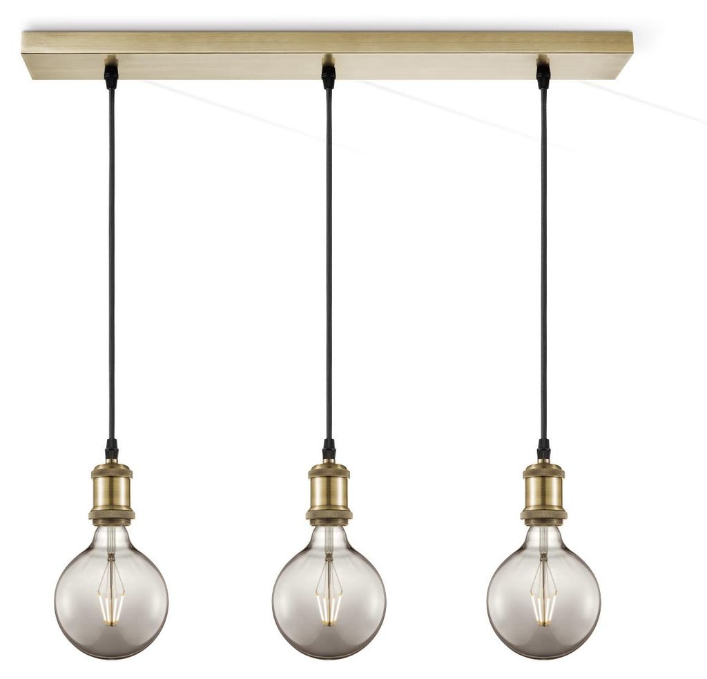 Home Sweet Home Hängeleuchte Vintage - 3 LED Birne G95 - dimmbar E27 Rauch