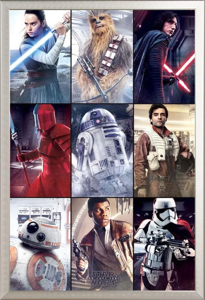 Cornice Shinsuke Argento e Poster Star Wars VIII Gli Ultimi Jedi