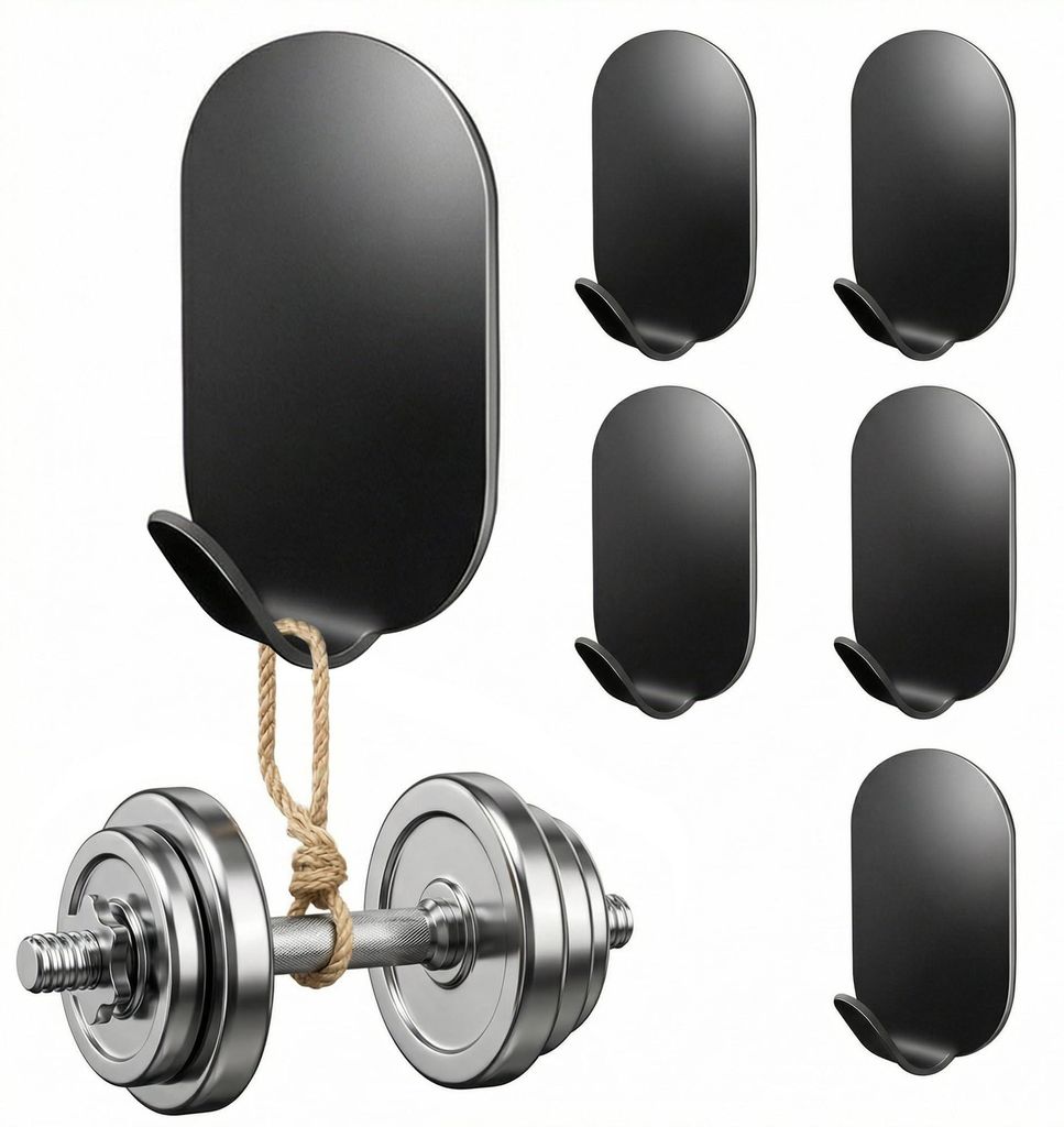 Selbstklebende Haken, selbstklebende Edelstahlhaken, kleine selbstklebende Edelstahlhaken, bohrfreier Handtuchhalter, Wandhaken für Bad, Küche un...