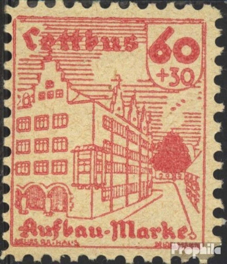 Briefmarken Cottbus 1945 Mi 15w postfrisch Wiederaufbau