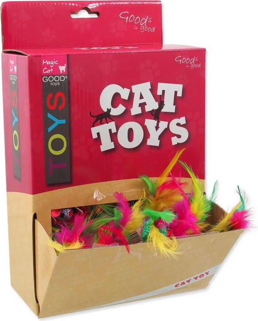 Display Toys MAGIC CAT Baumwollmaus mit Federn 6 cm 80 Stück
