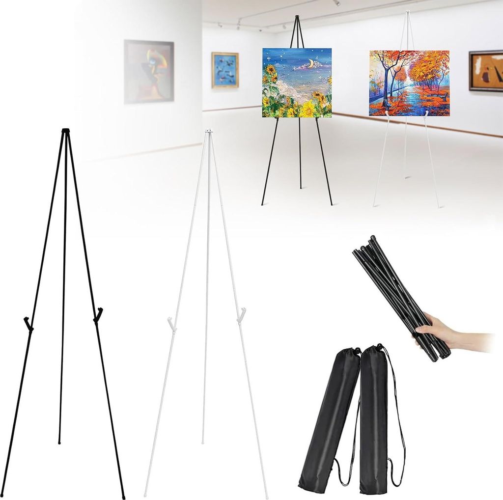 Verstellbare Schilder-Easel-Ständer - 2 Stück - Zusammenklappbar - 160 cm - Für Kunst-Canvas-Bilderdisplay - Stehender Tisch - Für Hochzeitspla...