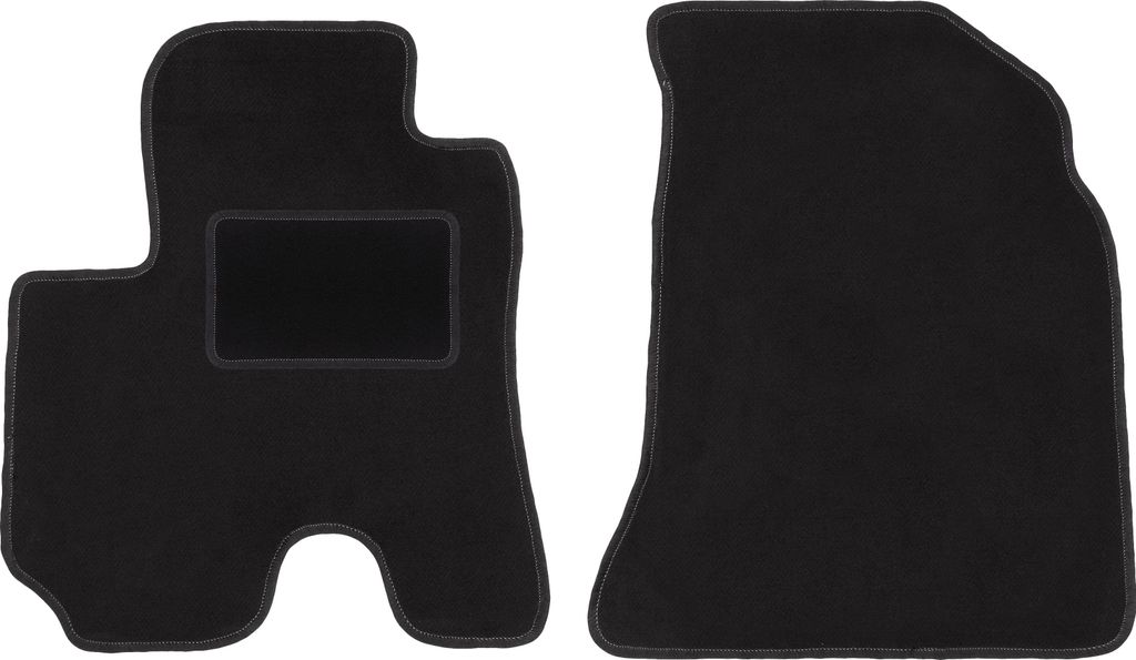Velours-Fußmatten Vorne passend für Toyota RAV4 II (5-türiger SUV, Bj. 2000-2003) – schwarz, passgenau, mit Befestigungen set 2 Stk. - STANDARD