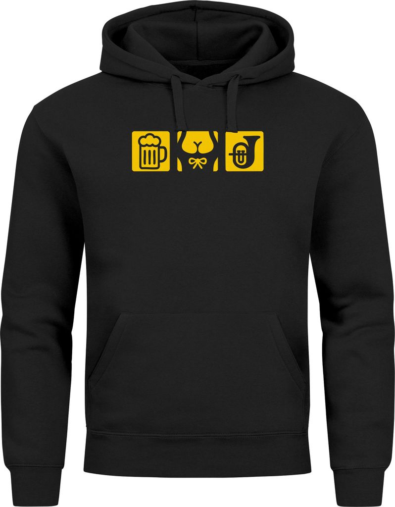 Hoodie Herren für das Maßkrug Dirndl Horn Symbole Ersatz Tracht Pullover Volksfest Bierfest Outfit Spruch Lustig Moonworks