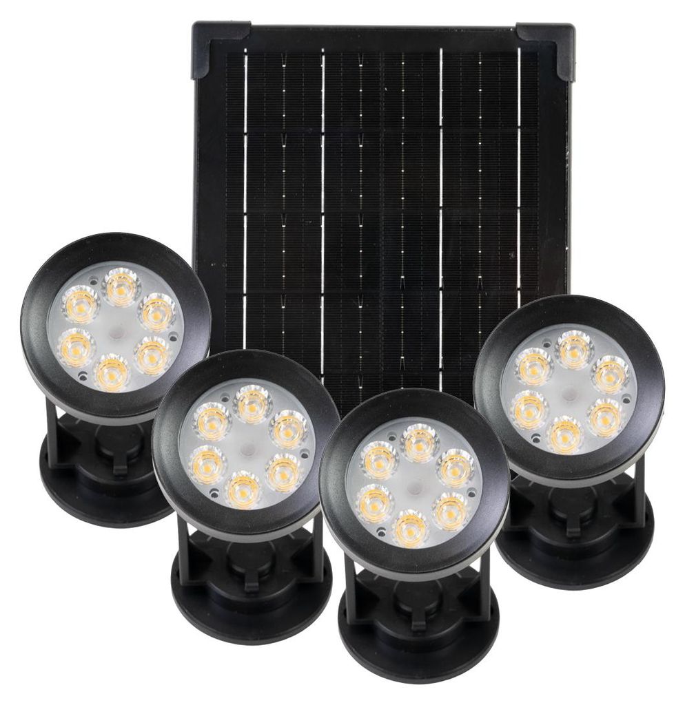 ENOVALITE LED Solar-Gartenstrahler 200 lm warmweiß schwarz Produktbild 