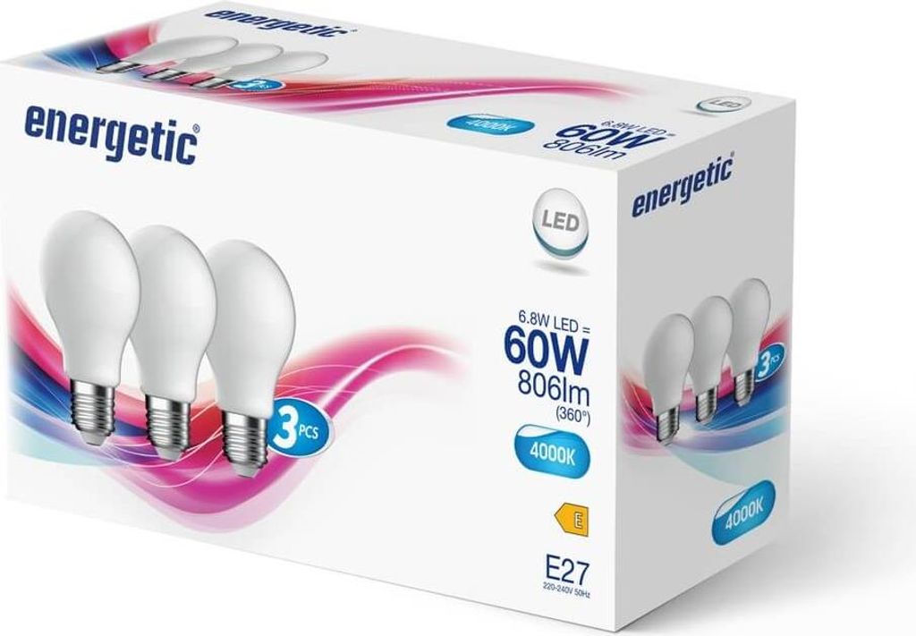 Nordlux 3er-Set LED Lampe Filament E27 6,8W 4000K neutralweiss Weiss 5191001823