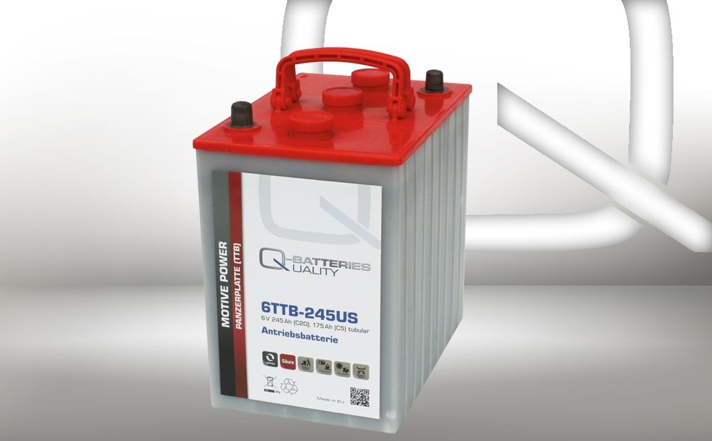 Q-Batteries 6TTB-245US 6V 245Ah (C20) geschlossene Blockbatterie, positive Röhrchenplatte