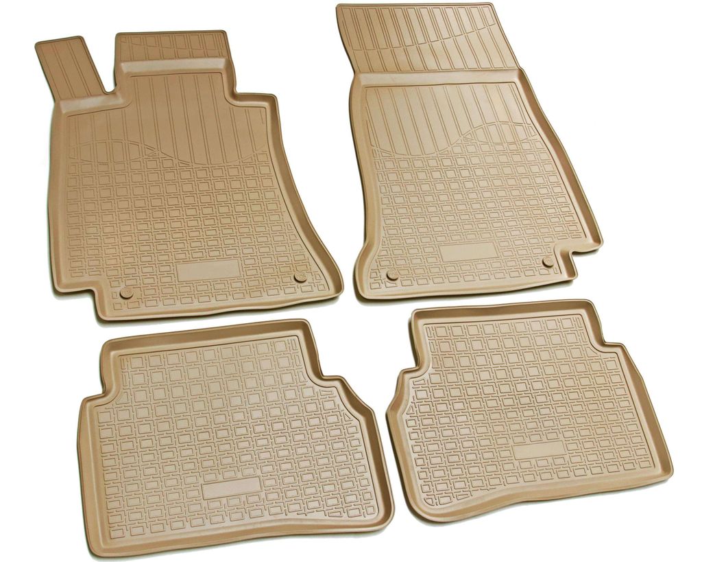 3D Gummi Fußmatten für Mercedes C-Klasse W205, S205 | ab 2014- | beige mit Rand