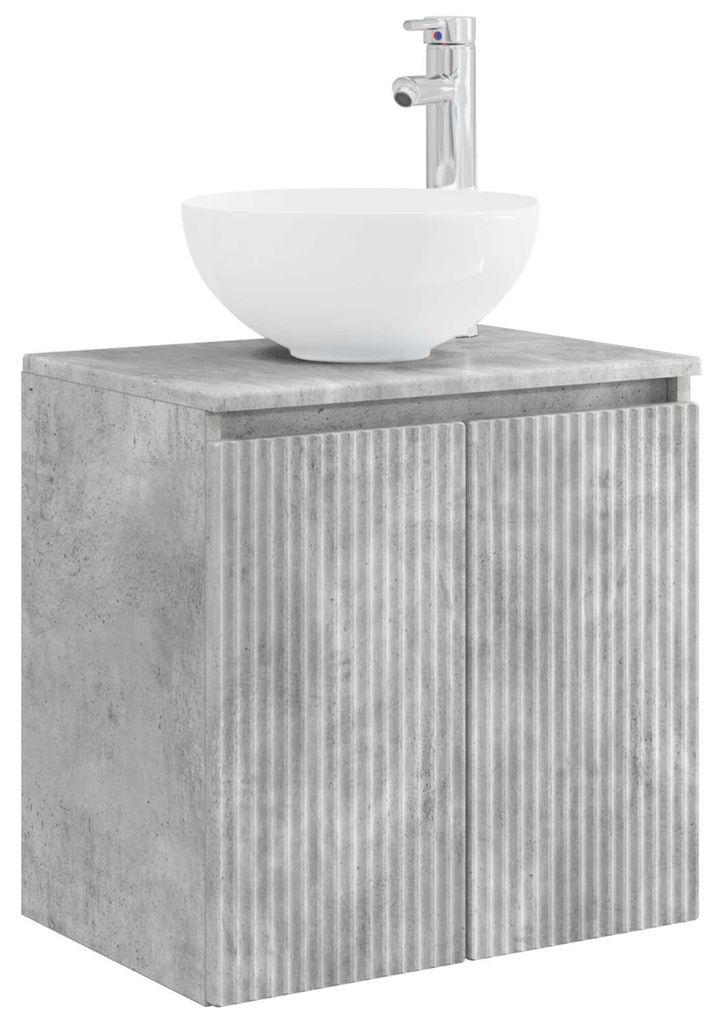vidaXL Wandmontierte Waschtisch Betongrau 49,5 x 35 x 63 cm