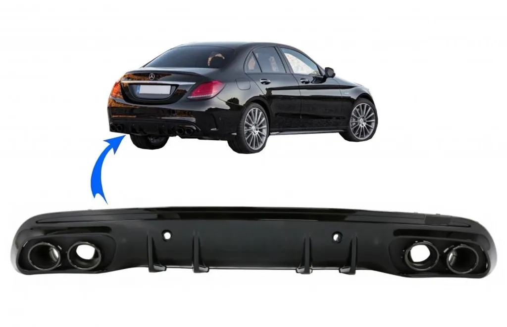 Remplacer Diffuseur Rayé Mercedes W205 S205 par un Look Sport C43 AMG