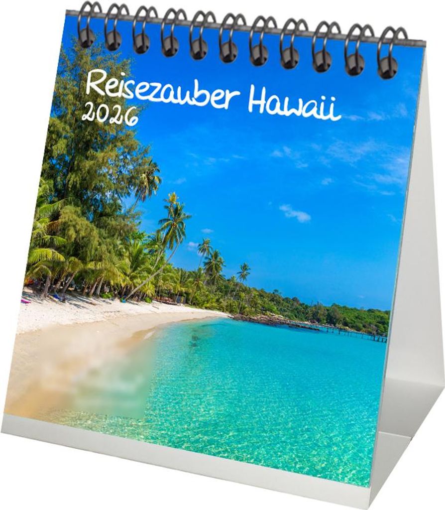 Reisezauber Hawaii Tischkalender 10cm x 10cm für 2026 Amerika Honolulu Stadt Reise Land Urlaub - Seelenzauber