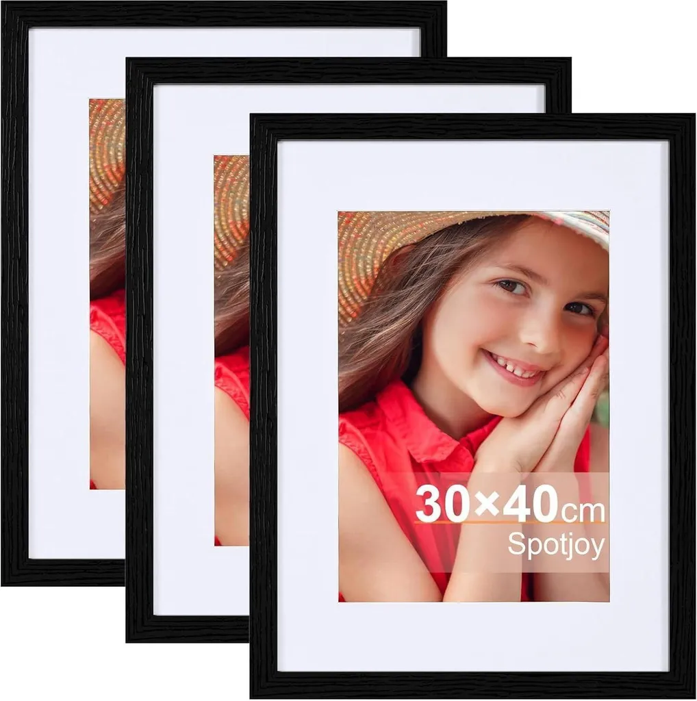 Spotjoy cornice per foto 30x40cm cornice per foto in legno nera set di 3
