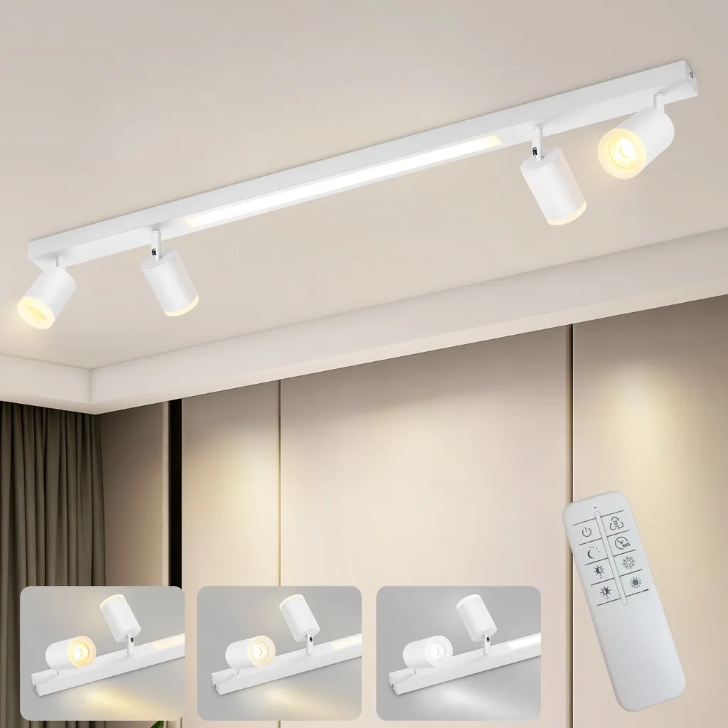 Plafonnier LED Moderne Orientable 350° : Éclairage Sans Zones d'Ombre Blanc