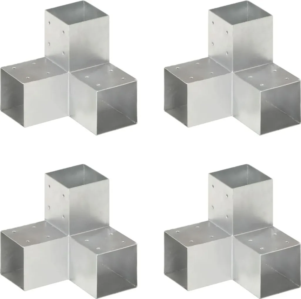 Support de poteau carré 91mm forme Y en acier galvanisé lot de 4 pièces
