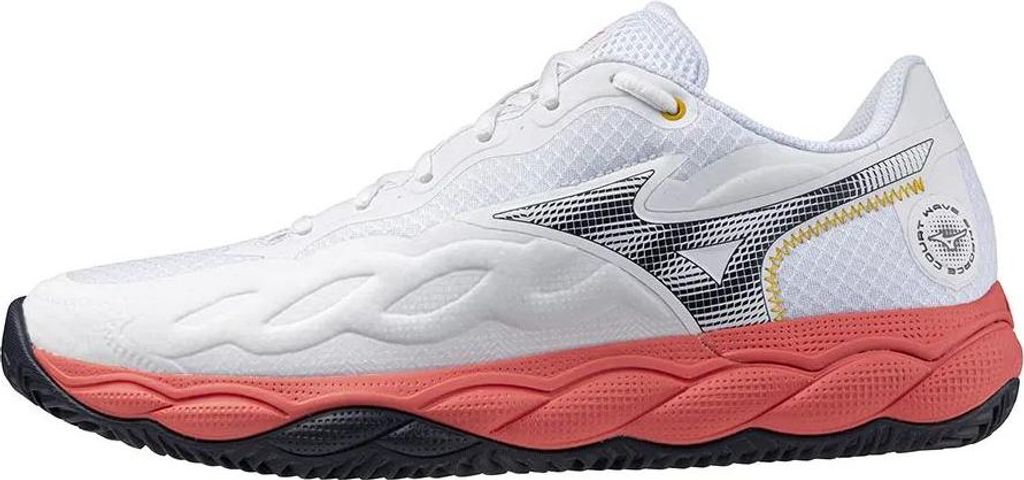 Mizuno Wave Enforce Court Cc - weiß/baritone blau/calypso coral, Größe:10.5